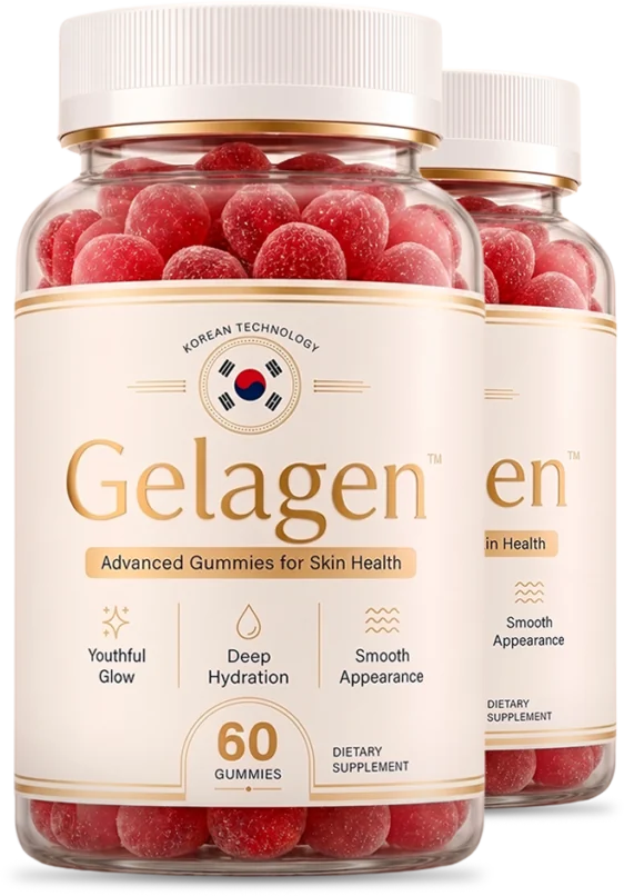 Gelagen skin, hair and nail support gummy bottles